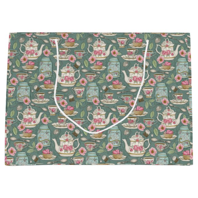 Vintage Tea Party Large Gift Bag (Front)