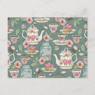 Vintage Tea Party Postcard