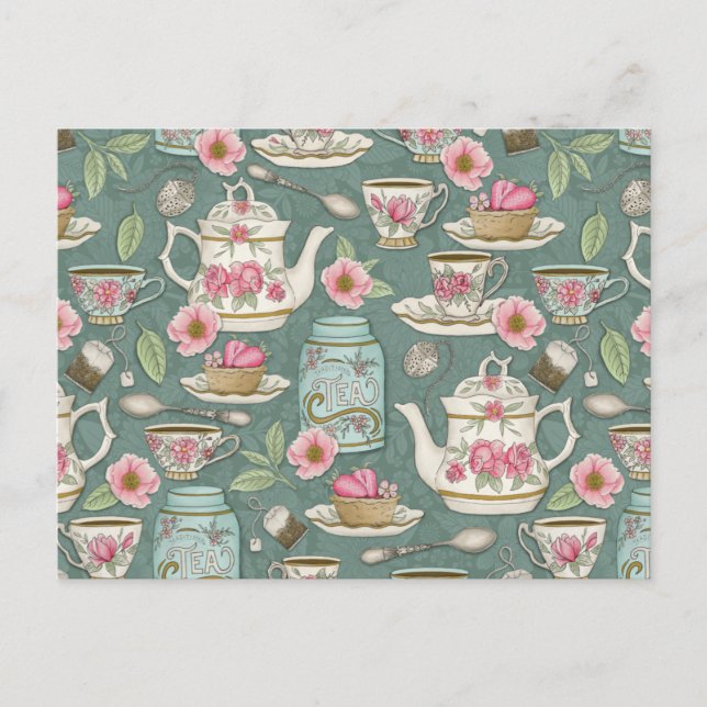 Vintage Tea Party Postcard (Front)
