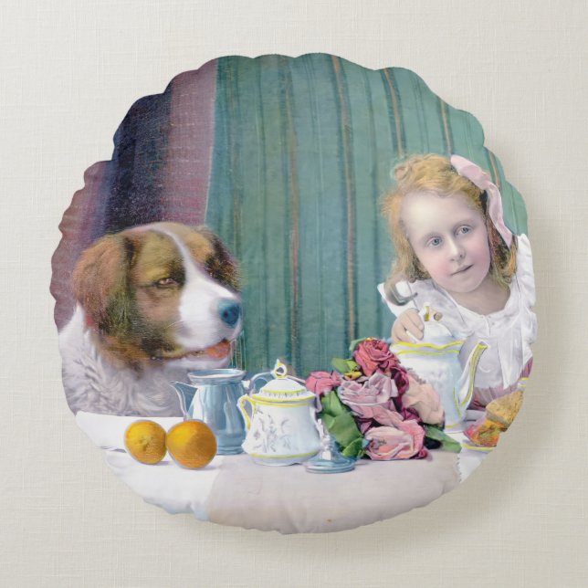 Vintage Tea Party  Round Cushion (Front)
