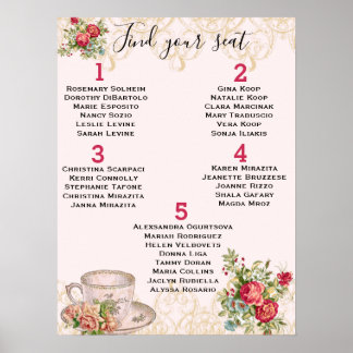 Vintage Tea Party Seating Chart