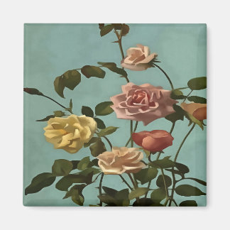 Vintage Tea Rose and Blush Roses Magnet