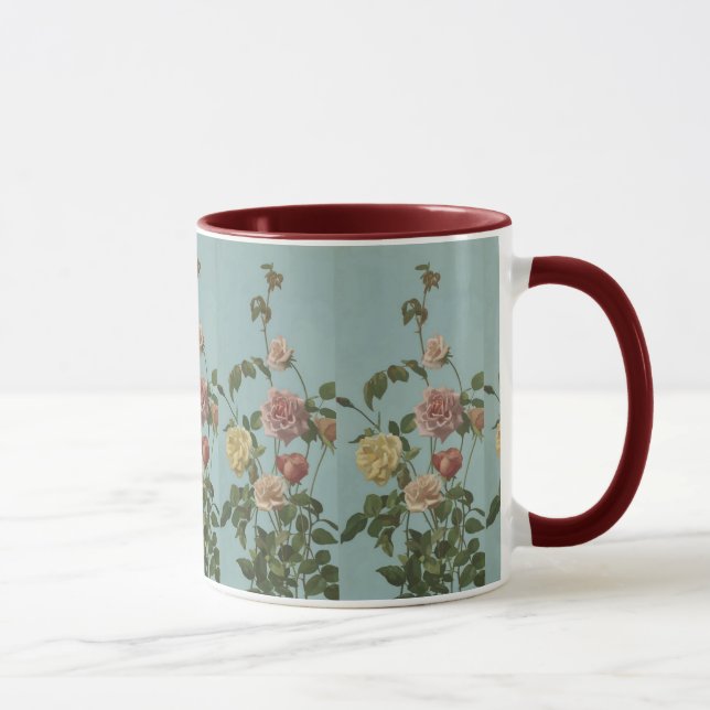 Vintage Tea Rose and Blush Roses Mug (Right)