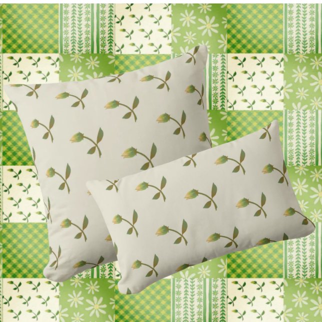 Vintage Tea Stained Yellow Rose Buds Cushion (Creator Uploaded)