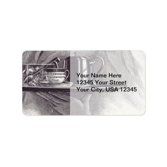 Vintage Tea Tray Address Label