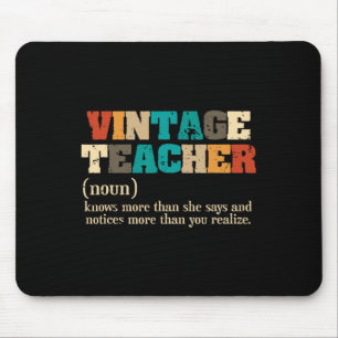Vintage Teacher Definition Teaching Back To School Mouse Mat