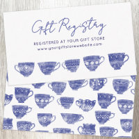 Vintage Teacup Blue Baby Shower Gift Registry