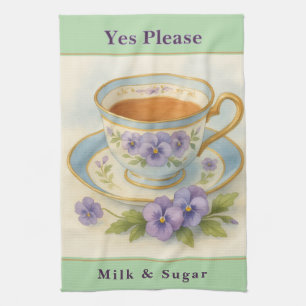 Vintage Teacup Kitchen   High Tea Gift for Nanna Towel