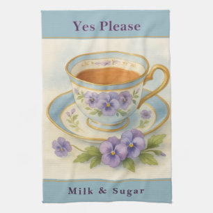 Vintage Teacup Kitchen High Tea Gift for Nanna Towel