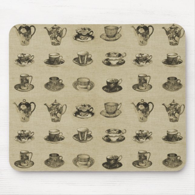 Vintage Teacups Mouse Mat (Front)