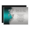Vintage Teal Black and Silver Wedding Invitation
