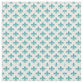 Vintage teal fleur de lis pattern fabric
