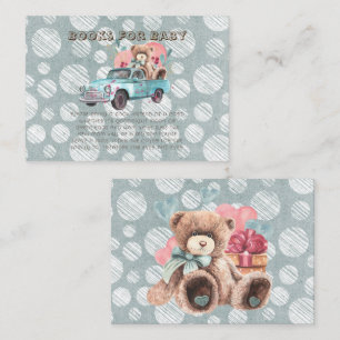 Vintage Teal Truck Teddy Bear Books For Baby Business Card
