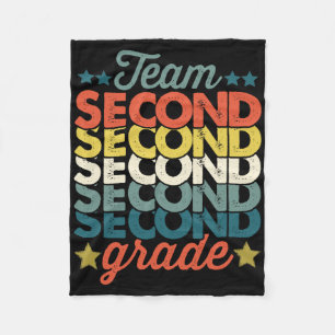 Vintage Team 2nd Second Grade Byck To School Teach Fleece Blanket
