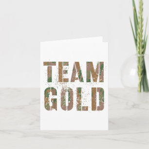 Vintage Team Gold War Game Camo Summer Camp Childh Card