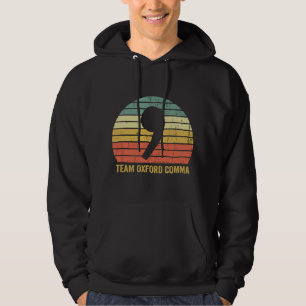 Vintage Team Oxford Comma Grammar Police English N Hoodie