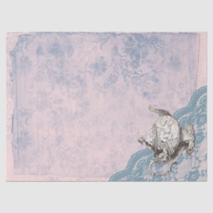 Vintage Teapot and Lace Decoupage Tissue Paper