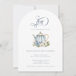 Vintage Teapot Floral Granmillenial Tea Party Invitation