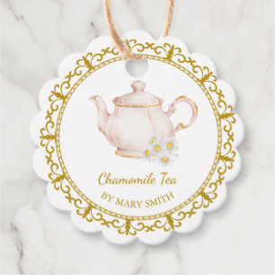 Vintage Teapot Homemade Chamomile Tea Hang Tag
