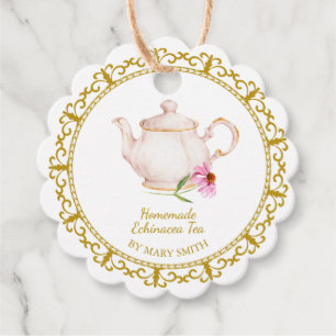 Vintage Teapot Homemade Echinacea Tea Hang Tag