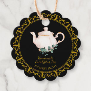 Vintage Teapot Homemade Eucalyptus Tea Hang Tag