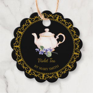 Vintage Teapot Homemade Violet Tea Hang Tag