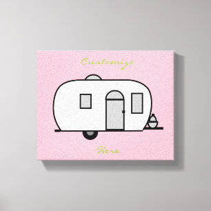 Vintage teardrop trailer caravan Thunder_Cove Canvas Print