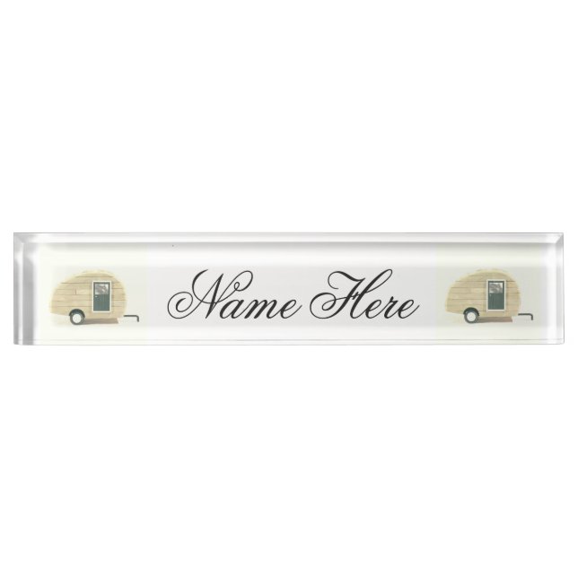 Vintage teardrop trailer gypsy caravan nameplate (Front)