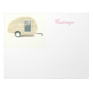 Vintage teardrop trailer gypsy caravan notepad