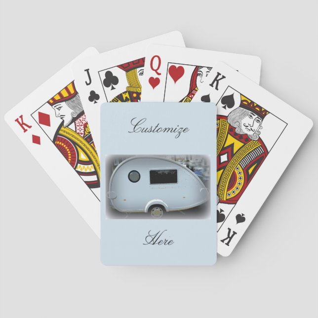 Vintage teardrop trailer gypsy caravan playing cards (Back)
