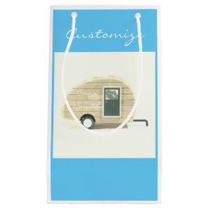 Vintage teardrop trailer gypsy caravan small gift bag