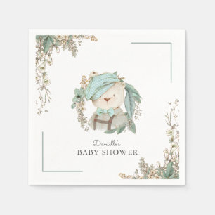 Vintage Teddy Bear Baby Shower for Boy Napkin