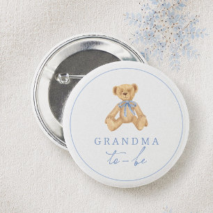 Vintage Teddy Bear Baby Shower Grandma To Be 6 Cm Round Badge