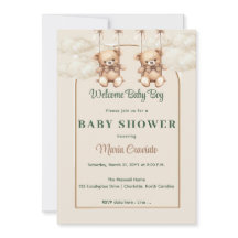 Vintage Teddy Bear Baby Shower Invitation