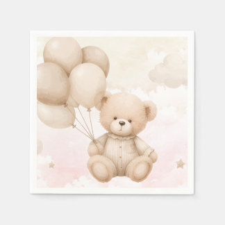 Vintage Teddy Bear Baby Shower Invitation Napkin