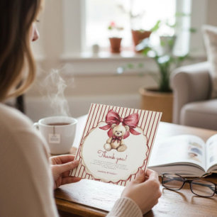 Vintage Teddy Bear Baby Shower Thank You