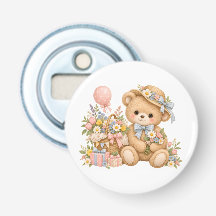Vintage Teddy Bear Celebration with Wildflowers