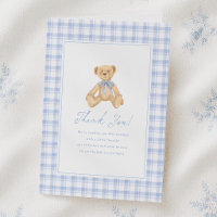 Vintage Teddy Bear Gingham Baby Shower