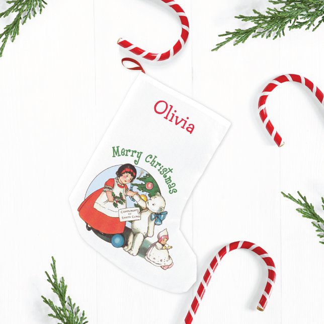 Vintage Teddy Bear Small Christmas Stocking (Creator Uploaded)