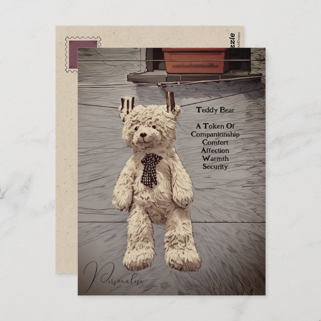 Vintage Teddy Bear Symbolism Quote Cute Postcard (Front/Back)