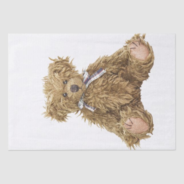 Vintage Teddy Bear Tissue Paper (Front)