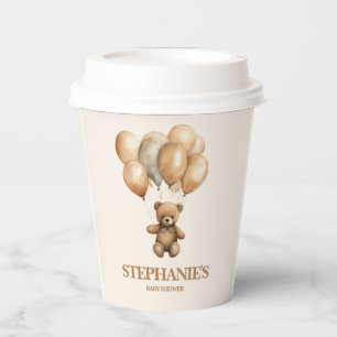 Vintage Teddy Bear Up Up Away Gender Neutral Paper Cups