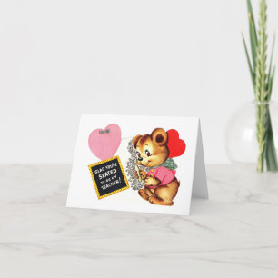 Vintage Teddy Bear Valentine for Teacher Card