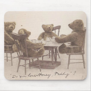 Vintage Teddy Bears, Do you Love Honey? Mouse Mat