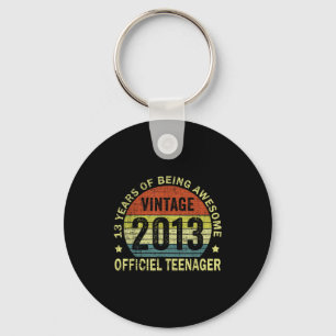 Vintage Teenager Awesome Since 2013 13th Birthday  Key Ring
