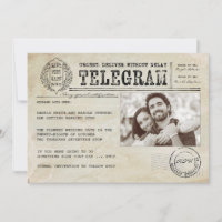 Vintage Telegram Old Aged Save the Date Photo