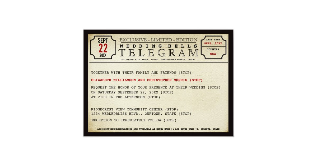Telegram Style Wedding Invitations 9