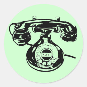 Vintage Telephone Classic Round Sticker
