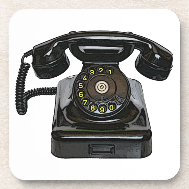 Vintage telephone cork backed coasters (Front)