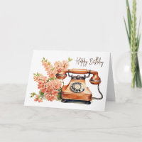Vintage Telephone With Flowers